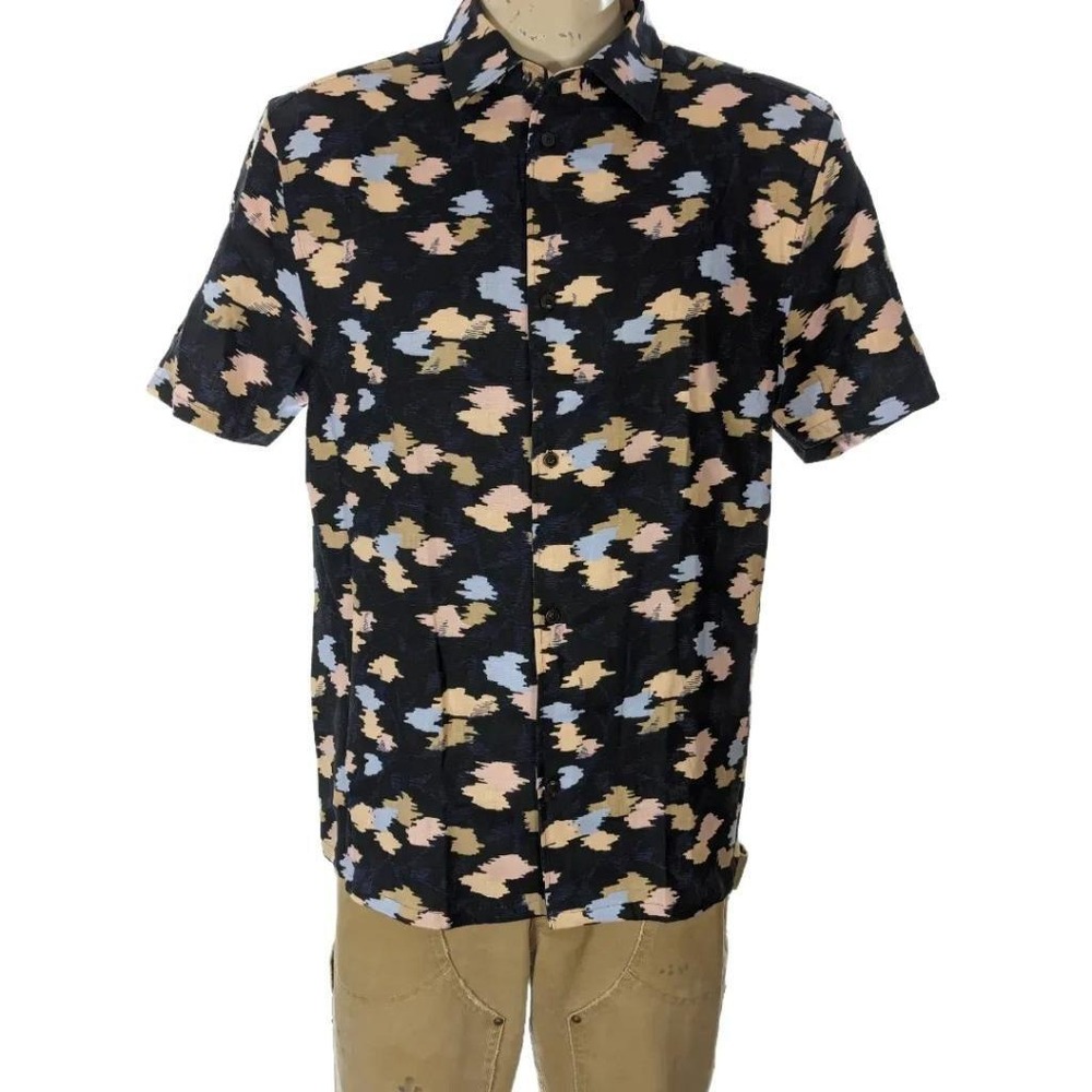 Ted Baker London Mens Abstract Brushstroke Button Up Shirt Sz XL (6) NWT $150